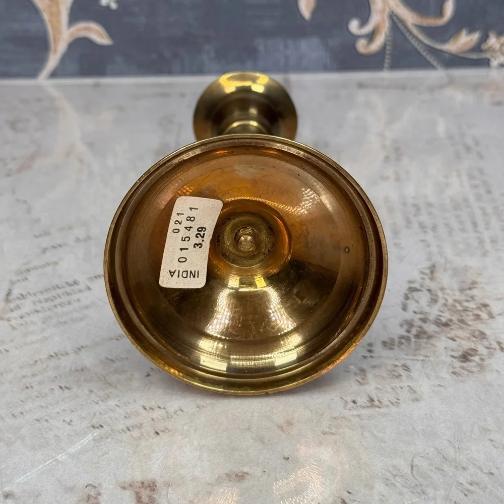Vintage Brass Candlestick Holder Petite Taper Candle Estate Find